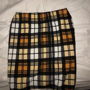 Yellow plaid skirt
